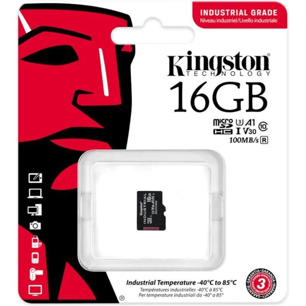 Картка пам'яті MicroSDHC 16 GB UHS-I/U3 Class 10 Kingston Industrial (SDCIT2/16GBSP) 16 ГБ - Фото 4 Картка пам'яті MicroSDHC 16 GB UHS-I/U3 Class 10 Kingston Industrial (SDCIT2/16GBSP) 16 ГБ - изображение 4