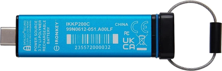 Флешнакопичувач USB3.2 128 GB Kingston IronKeypad 200 Type-C Blue (IKKP200C/128GB) ( Блакитний ) - изображение 5