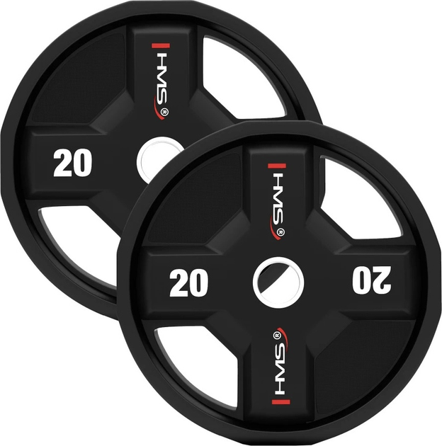 Zestaw talerzy olimpijskich HMS TPC poliuretanowych 2 x 2.5 - 25 kg 12 szt. (5908261682780) - obraz 9