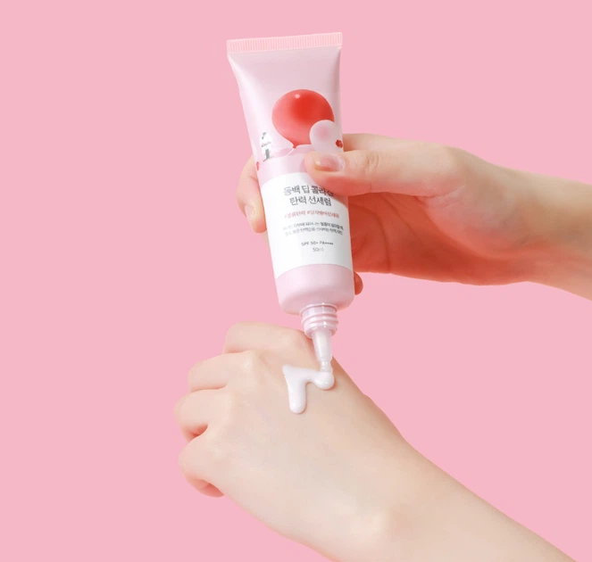 Солнцезащитная сыворотка с коллагеном – ROUND LAB Camellia Deep Collagen Firming Sun Serum 50 мл - изображение 2