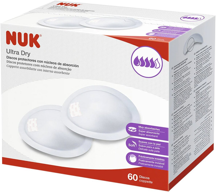 Wkładki laktacyjne Nuk Ultra Dry Protective Discs 60 szt (4008600384618) - obraz 1