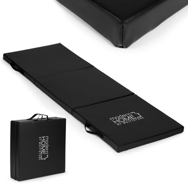 Мат гімнастичний для вправ ModernHome by Multistore 182 x 60 см Чорний (5903769978243) - зображення 5