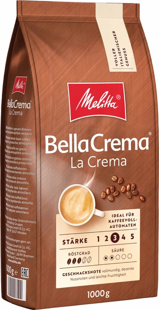 Кава у зернах Melitta Bella Crema LaCrema 1 кг (4002720008102) - зображення 2
