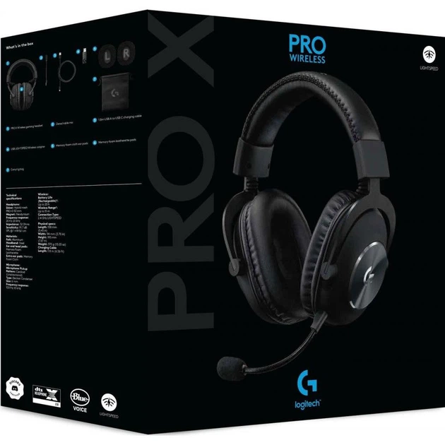 Игровые наушники Logitech G PRO X Wireless LIGHTSPEED Black (981