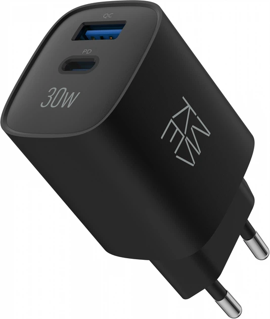 Зарядний пристрій мережевий Make 30W GaN3 Type-C PD3.0 + USB QC4.0 Black (MCW-3021GBK) - Фото 2 Зарядний пристрій мережевий Make 30W GaN3 Type-C PD3.0 + USB QC4.0 Black (MCW-3021GBK) - зображення 2