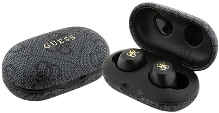 Słuchawki Guess GUTWSP4EGK TWS Bluetooth Black (3666339220839) - obraz 1
