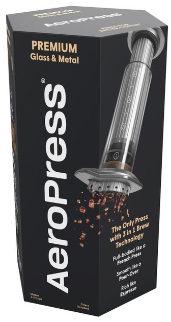 Аеропрес для кави AeroPress Premium Сріблястий (085276082066) - зображення 3