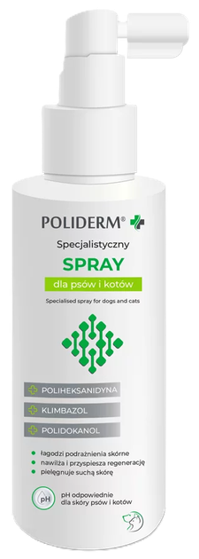 Spray JM Sante Pharma Poliderm na problemy skórne dla psów i kotów 100 ml (5902596718589) - obraz 2
