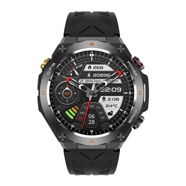 Розумні годинники COLMI V75 Black з GPS та компасом, спортивні, моніторинг здоров'я, водонепроникність, для iOS/Android, чорні - Фото 1 Розумні годинники COLMI V75 Black з GPS та компасом, спортивні, моніторинг здоров'я, водонепроникність, для iOS/Android, чорні - зображення 1