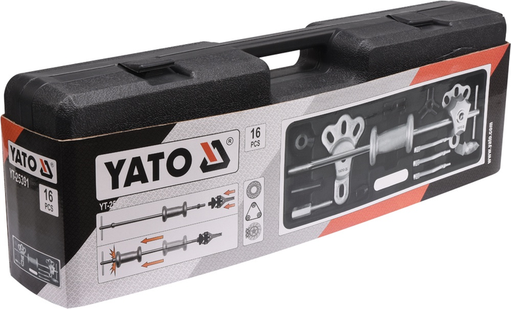 Знімач ступиць і підшипників інерціальний Yato YT-25391 компл. 16 шт (5906083253911) - зображення 2