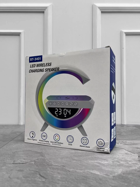 Настільна смарт лампа-нічник G-Smart BT-3401 з бездротовою зарядкою, колонкою та годинником - Фото 6 Настільна смарт лампа-нічник G-Smart BT-3401 з бездротовою зарядкою, колонкою та годинником - зображення 6