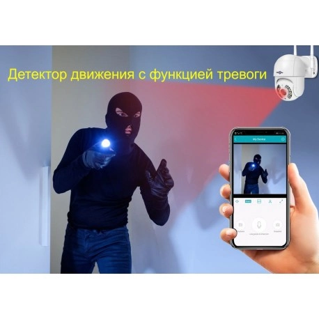 Уличная WIFI камера видеонаблюдения Двойная HD iCSee ночная съемка поворотная PTZ 1080p Белая - изображение 6