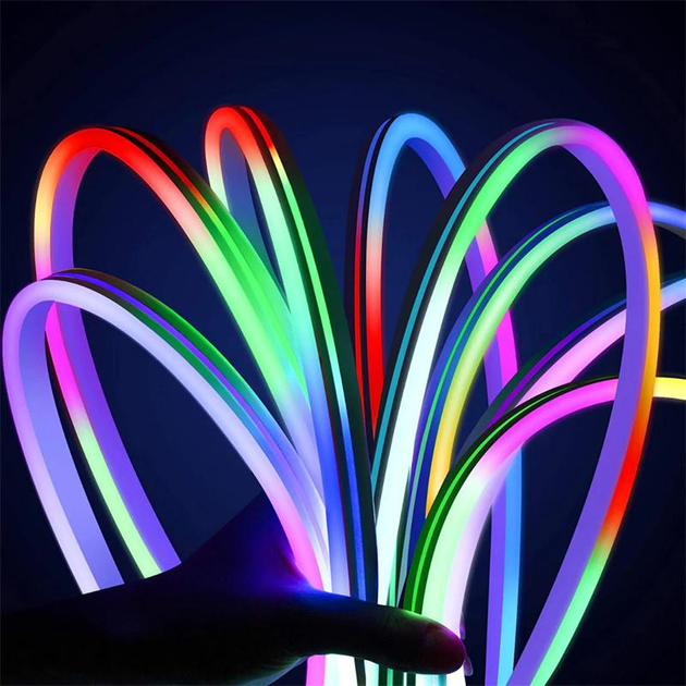 Умная гибкая неоновая лента 5 м RGB управление с телефона и пульта Smart LED Neon, неон цветной - изображение 5