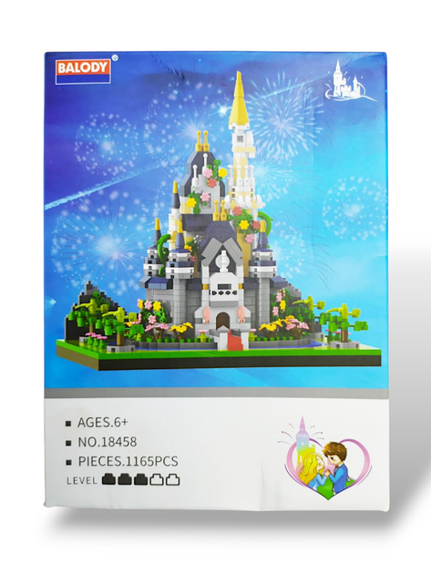 Детский 3d конструктор замок принцессы Balody Princes Сastle Blue No.18458 разные цвета 3д из миниблоков подарок для детей девочек 1165 мини деталей - Фото 4 Детский 3d конструктор замок принцессы Balody Princes Сastle Blue No.18458 разные цвета 3д из миниблоков подарок для детей девочек 1165 мини деталей - изображение 4