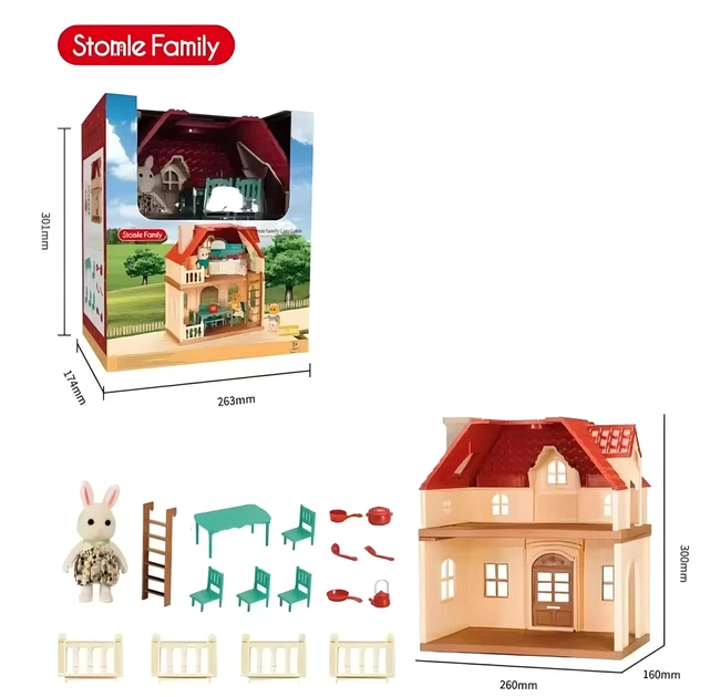 Детский кукольный домик Stomle Family "Уютная хижина" (Cozy Cabin) No.A06 с мебелью 30х26х16 см - изображение 2