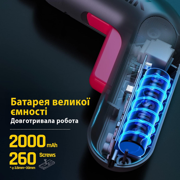 Электрическая отвертка Fanttik NEX L1 Pro аккумуляторная 2000mAh с набором бит 14 шт. в портативном кейсе - Фото 6 Электрическая отвертка Fanttik NEX L1 Pro аккумуляторная 2000mAh с набором бит 14 шт. в портативном кейсе - изображение 6