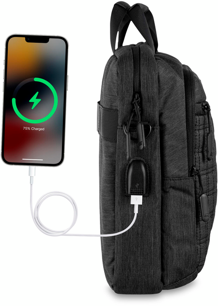 Сумка для ноутбука 16 дюймов 2E CrossSquares 16 black - изображение 9
