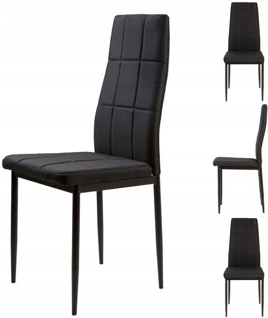Набір стільців для кухні та вітальні ModernHome by Multistore DC860 4 шт Чорні (5903089064862) - зображення 3