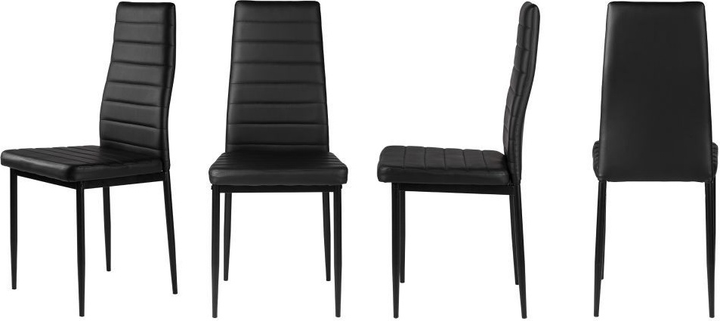 Zestaw krzeseł do salonu i jadalni ModernHome by Multistore DC855 4 szt Czarne (5903089064558) - obraz 5