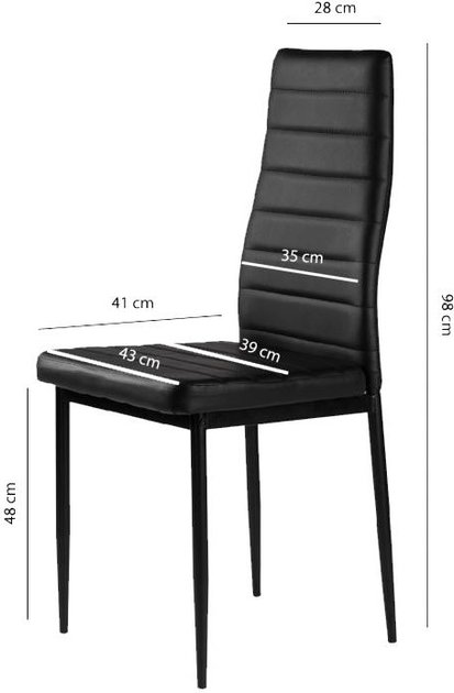 Zestaw krzeseł do salonu i jadalni ModernHome by Multistore DC855 4 szt Czarne (5903089064558) - obraz 10