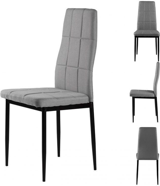 Набір стільців для кухні та вітальні ModernHome by Multistore DC860 4 шт Сірі (5903089064893) - зображення 3