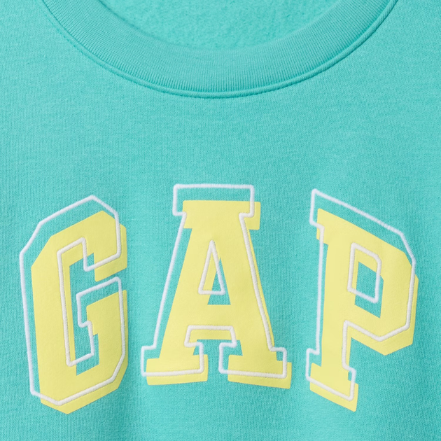 Детский теплый свитшот на флисе для девочки GAP 884724541 122 см Зеленый (1159842309) - изображение 3