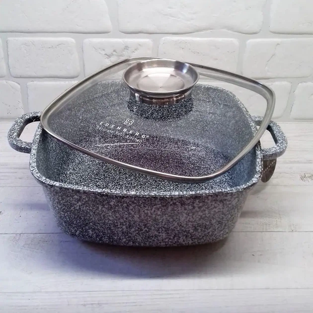 Кастрюля котел с гранитным антипригарным покрытием 6.5 л 28 см. Edenberg EB-3975 - изображение 2