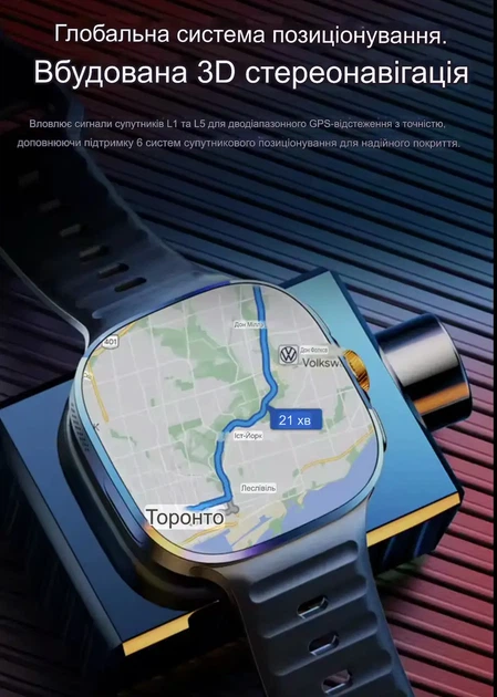 Новий Розумний 4G Смарт-годинник Netcom M99 2.4" AMOLED-экран 32/512Gb Камера GPS WIFI, завантаження програм - зображення 3