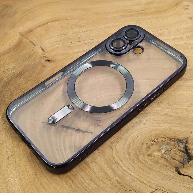 Чехол Chrome case with MagSafe для iPhone 16 Black - изображение 2