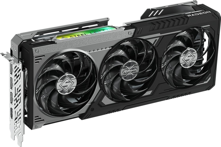 Karta graficzna ASRock PCI-Ex Radeon RX 9070 XT Steel Legend Dark 16GB GDDR6 (256bit) (2970/20000) (1 x HDMI, 3 x DisplayPort) (RX9070XT SLD 16G) - obraz 2