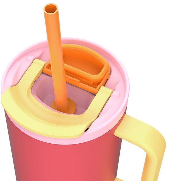 Термокружка Kambukka Rio Pink Papaya 950 мл Коралова з жовтим (5407005144312) - зображення 7