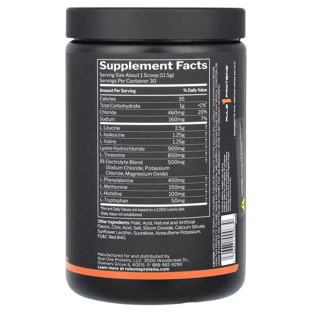 Аминокислоты Rule One (R1) Essential Amino 9, 345 г., Блакитна малина - изображение 2