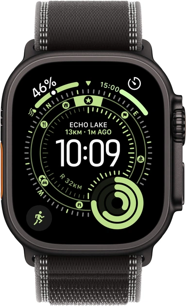 Smartwatch Apple Watch Ultra 3 GPS + Cellular 49mm Black Titanium Case with Black/Charcoal Trail Loop - M/L (APL_MF1H4) - obraz 2