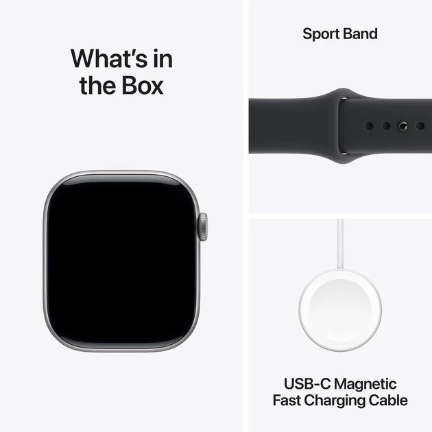 Smartwatch Apple Watch Series 11 GPS 42mm Space Grey Aluminium Case with Black Sport Band - S/M (APL_MEQW4) - obraz 8