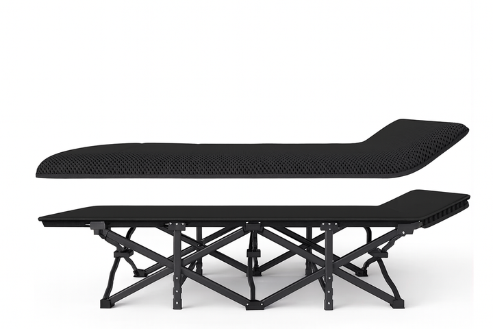 Туристична похідна розкладачка з Mesh-матрацом LEOBRO Black LB-CC-L1-BLK 190х68х30 см, з поліестеру, чорна - Фото 2 Туристична похідна розкладачка з Mesh-матрацом LEOBRO Black LB-CC-L1-BLK 190х68х30 см, з поліестеру, чорна - зображення 2