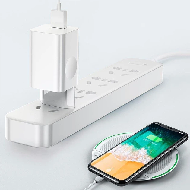 Сетевое зарядное устройство адаптер Baseus for Qi quick charge (CCALL-BX02) |1USB, 24W/2A, поддержка быстрой зарядки QC3.0, многоуровневая защита, универсальная совместимость| Белый - изображение 3