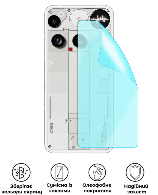 Защитная гидрогелевая матовая пленка Grade B на корпус смартфона Nothing Phone 3 - Фото 1 Защитная гидрогелевая матовая пленка Grade B на корпус смартфона Nothing Phone 3 - изображение 1