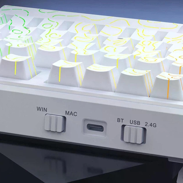 Клавіатура AJAZZ AK870 V2 White Ігрова Дротова Механічна 10000mAh