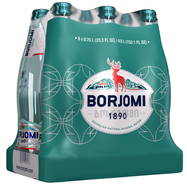 Упаковка мінеральної лікувально-столової сильногазованої води "Borjomi" 0,75 л х 6 скляних пляшок - изображение 2