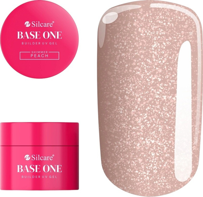 Гель для нарощування нігтів Silcare Base One Shimmer Peach 50 г (5902560565850) - зображення 1