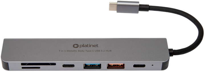 Hub USB Platinet 2 x USB-A, 2 x USB-C PD, 1 x HDMI 4K 10Gbps (PMH9997B) - obraz 1