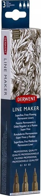 Набір лінерів Derwent Line Maker 3 шт Graphite (5028252595834) - зображення 2