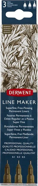 Набір лінерів Derwent Line Maker 3 шт Graphite (5028252595834) - зображення 1
