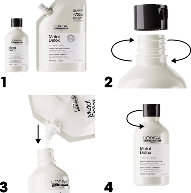 Wkład wymienny Szampon do włosów L’Oreal Professionnel Paris Serie Expert Metal Detox profesjonalny 500 ml (3474637242213) - obraz 4