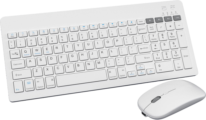 Zestaw bezprzewodowy Omega Wireless Set Keyboard + Mouse White (OKM2658W) - obraz 2