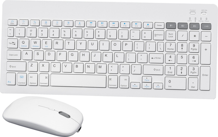 Zestaw bezprzewodowy Omega Wireless Set Keyboard + Mouse White (OKM2658W) - obraz 3