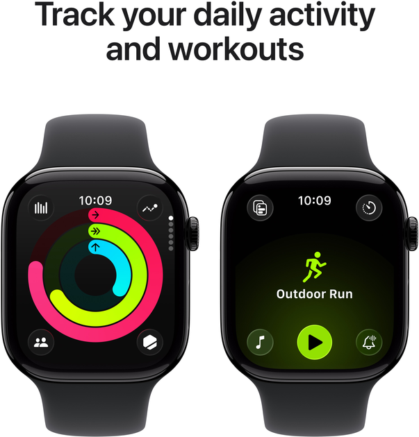 Смарт-годинник Apple Watch Series 11 GPS 42mm Jet Black Aluminium Case with Black Sport Band - M/L (APL_MEQU4) - зображення 4