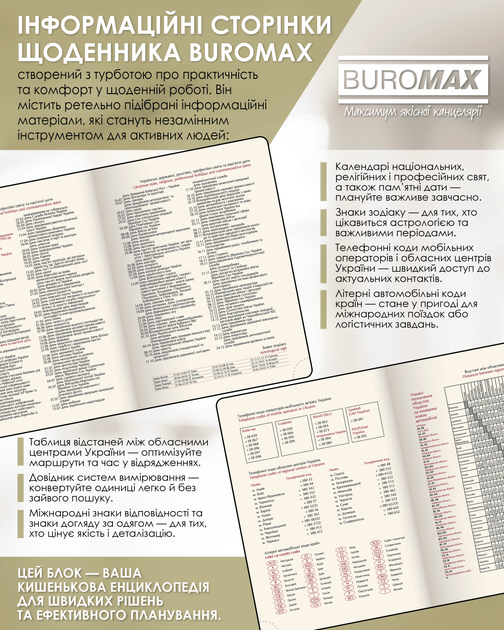Ежедневник датированный Buromax Military из искусственной кожи А5 336 страниц Светло-зеленый (BM.21134-15) - Фото 4 Ежедневник датированный Buromax Military из искусственной кожи А5 336 страниц Светло-зеленый (BM.21134-15) - изображение 4