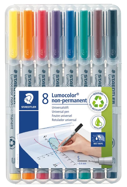 Zestaw markerów Staedtler Universal pen Lumocolor non-permanent 0.4 mm 8 szt (4007817307830) - obraz 1
