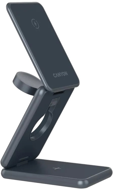 Ładowarka bezprzewodowa Canyon OnCharge 309 15 W 3-in-1 Metal (CNS-WCS309M) - obraz 3